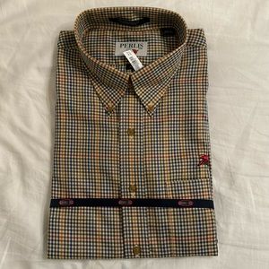 Plaid Perlis brand crawfish shirt. Wrinkle free. New with tags. XL.